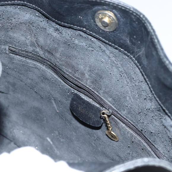 GUCCI Bamboo Shoulder Bag Leather 2way Black Auth 70623 - Picture 10 of 16